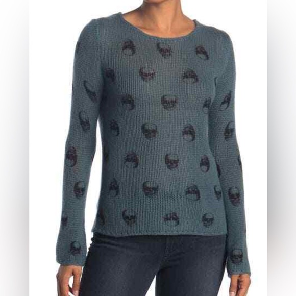 NWT 100% Cashmere Skull Sweater - Picture 1 of 5
